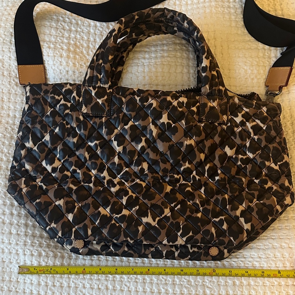 MZ Wallace Leopard Print Quilted Small metro tote